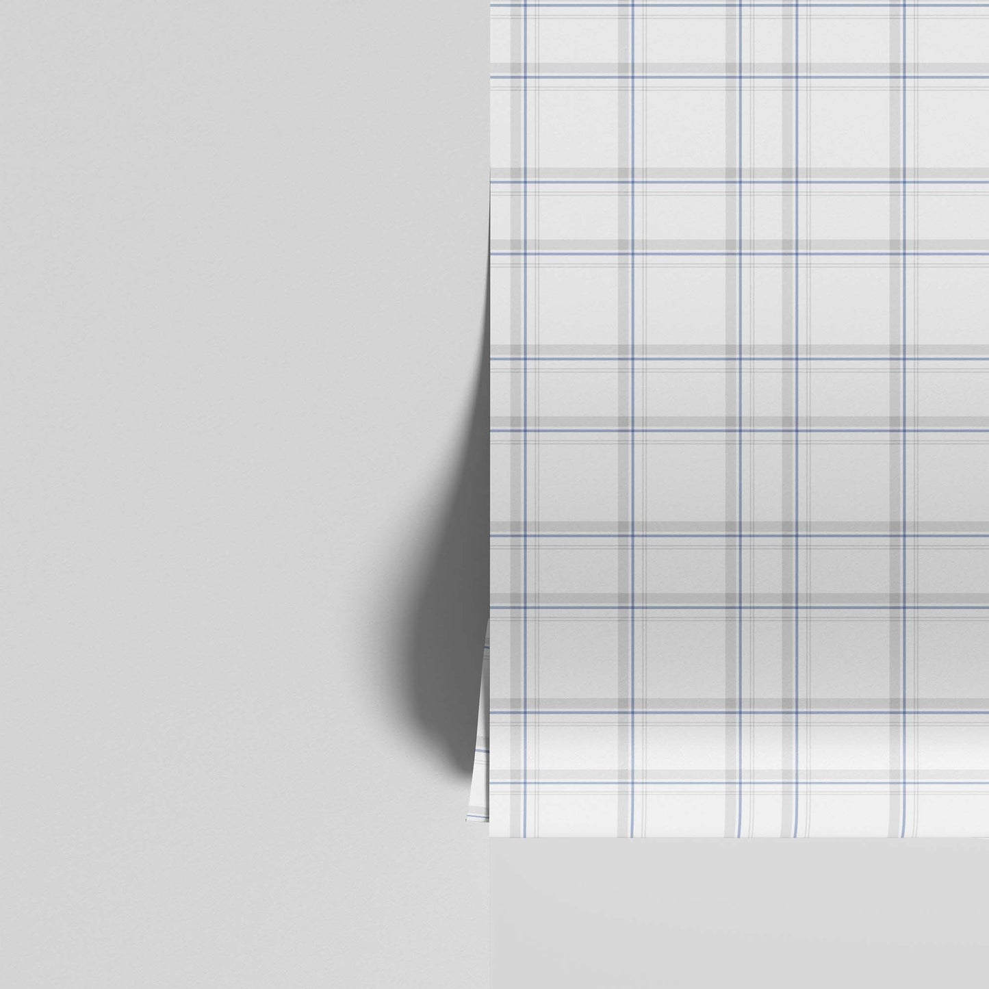 blue and grey ckeckered wallpaper panel