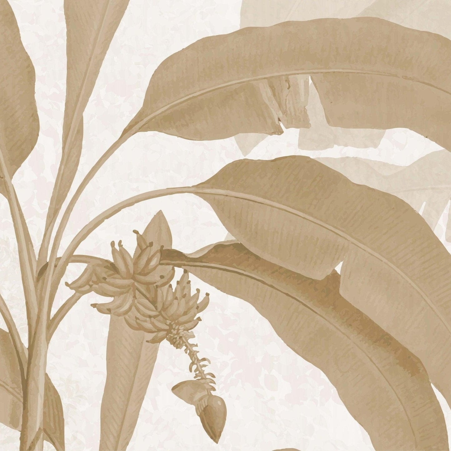 banana tree sepia mural detail