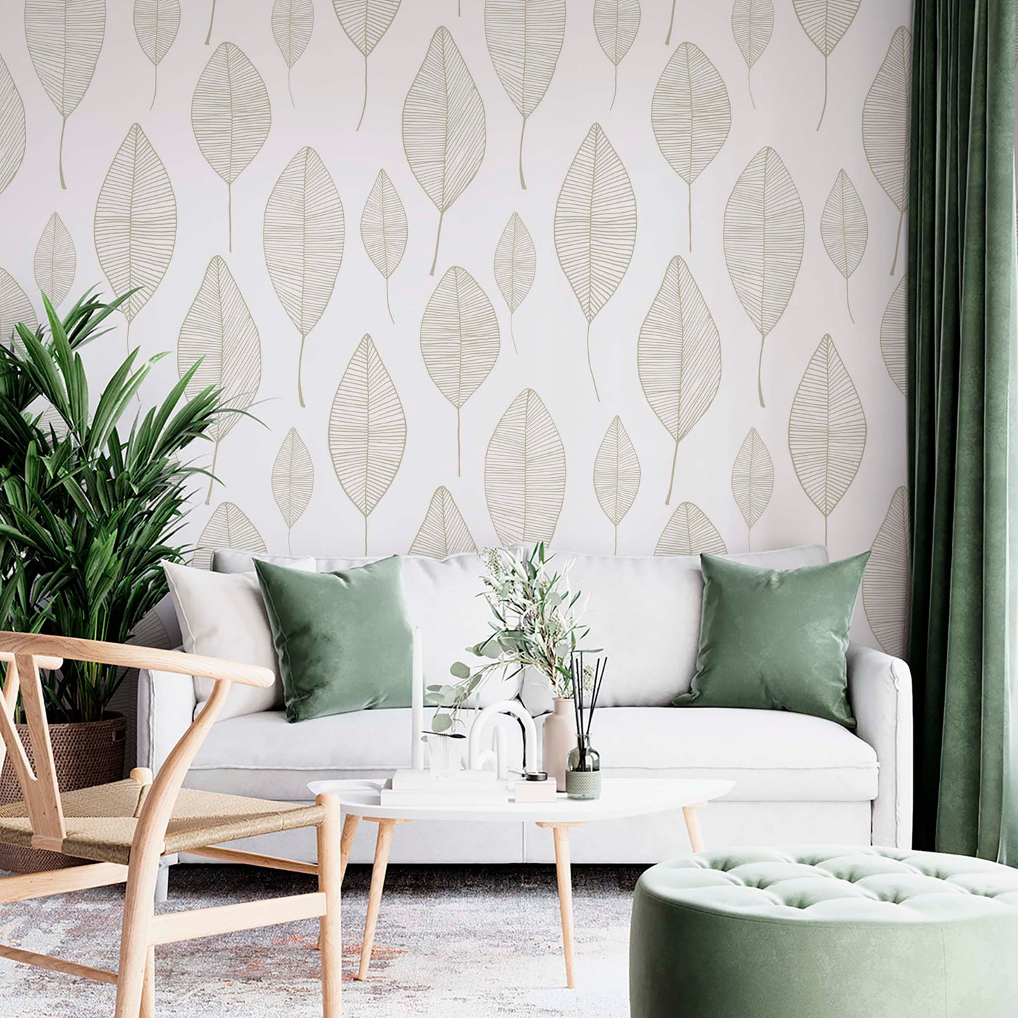 Hand drawn leaves wallpaper
