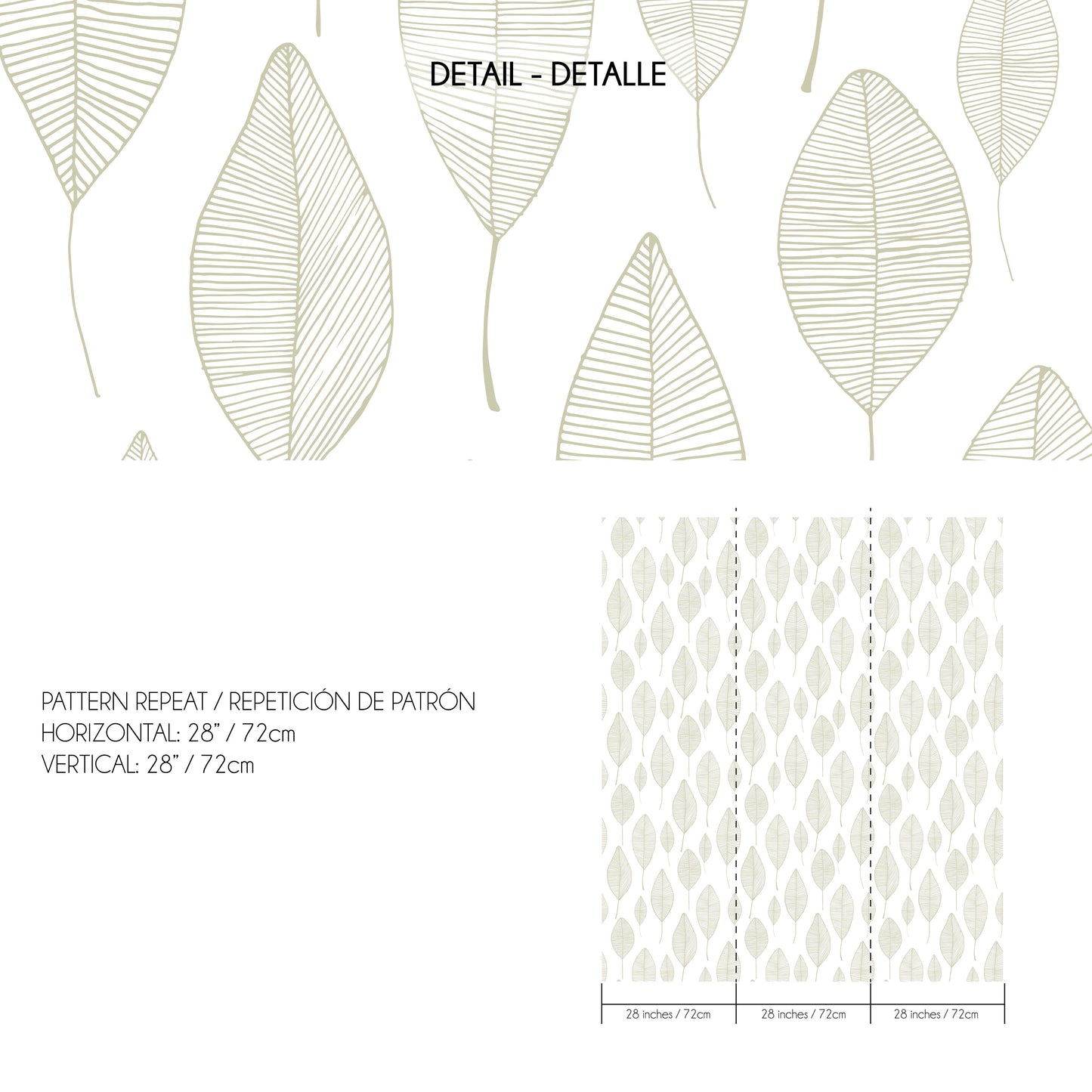 Papel pintado hojas minimalistas beige