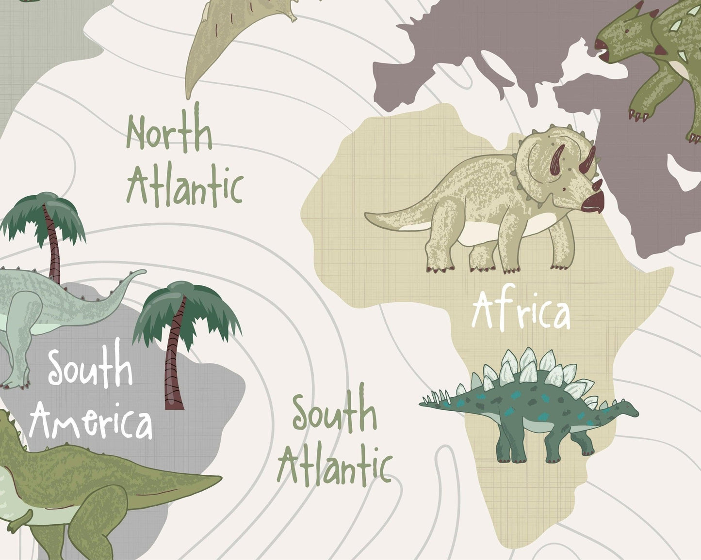 Mapa mundi de dinosaurios