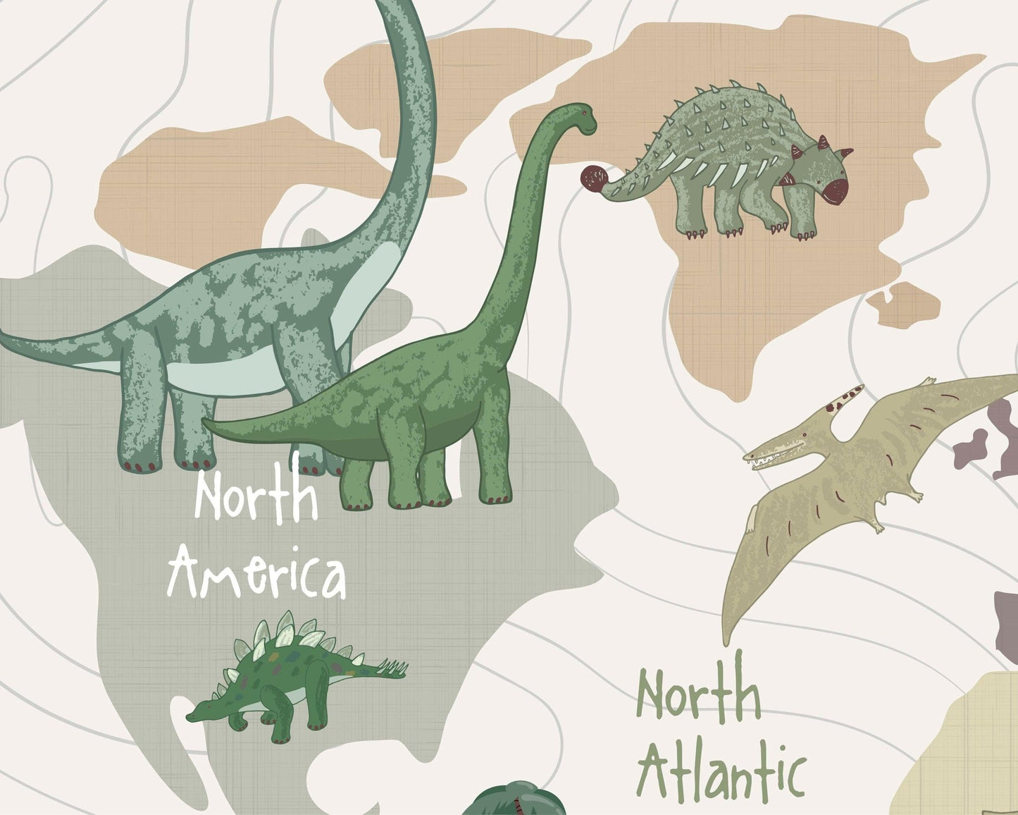 Mapa mundi de dinosaurios
