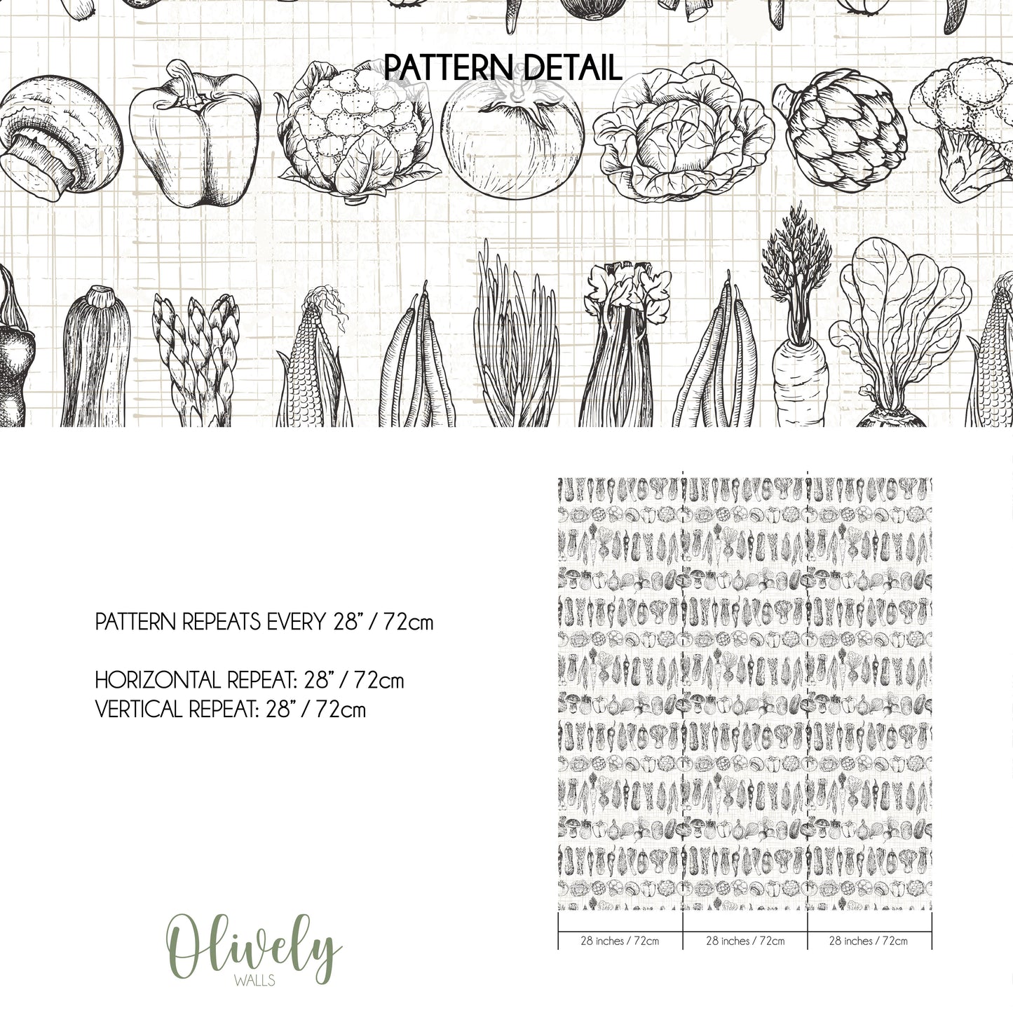 French Vegetable Wallpaper