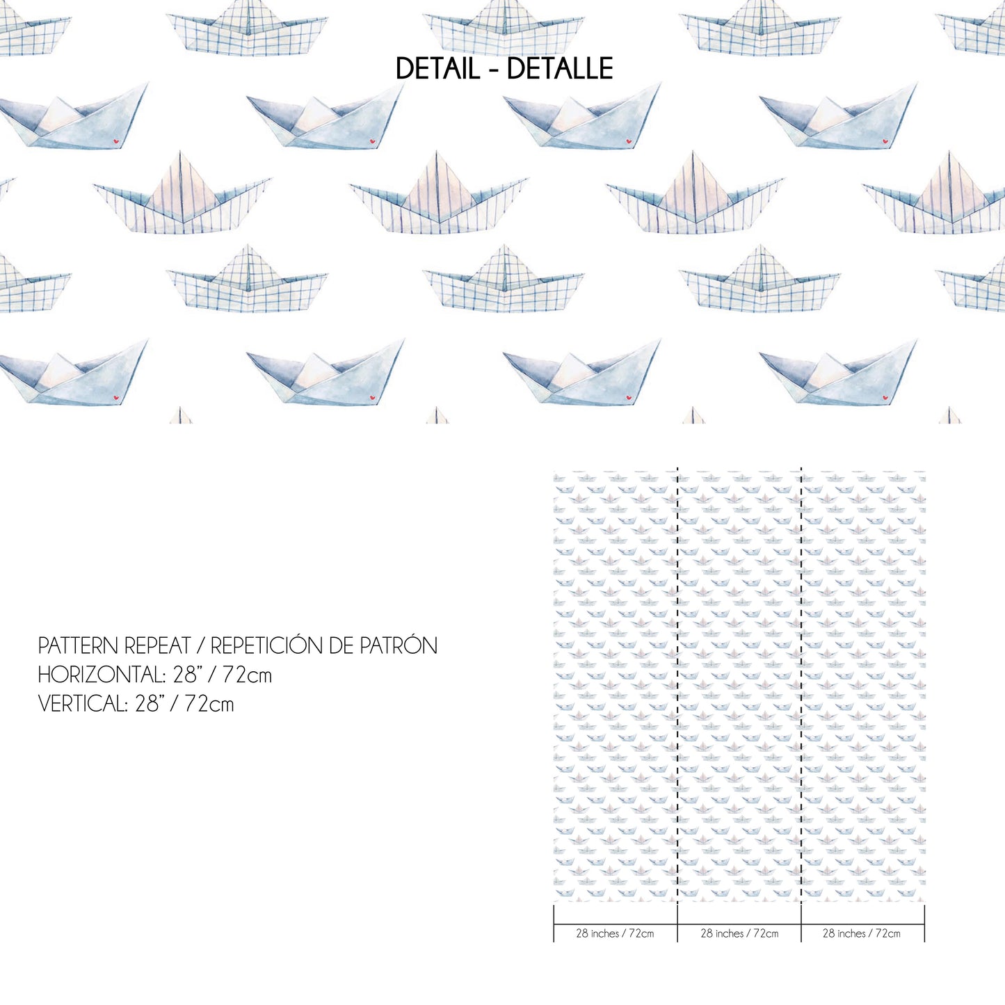 Papel Pintado Barquitos de Papel