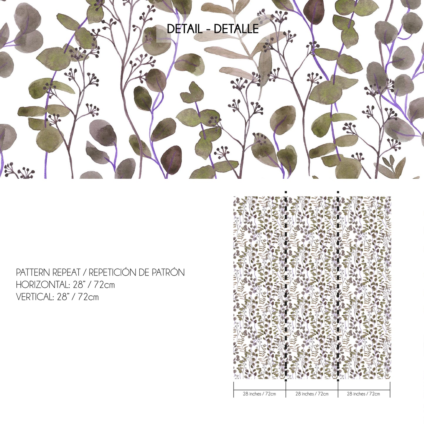 Papel Pintado Eucalipto Gris Topo