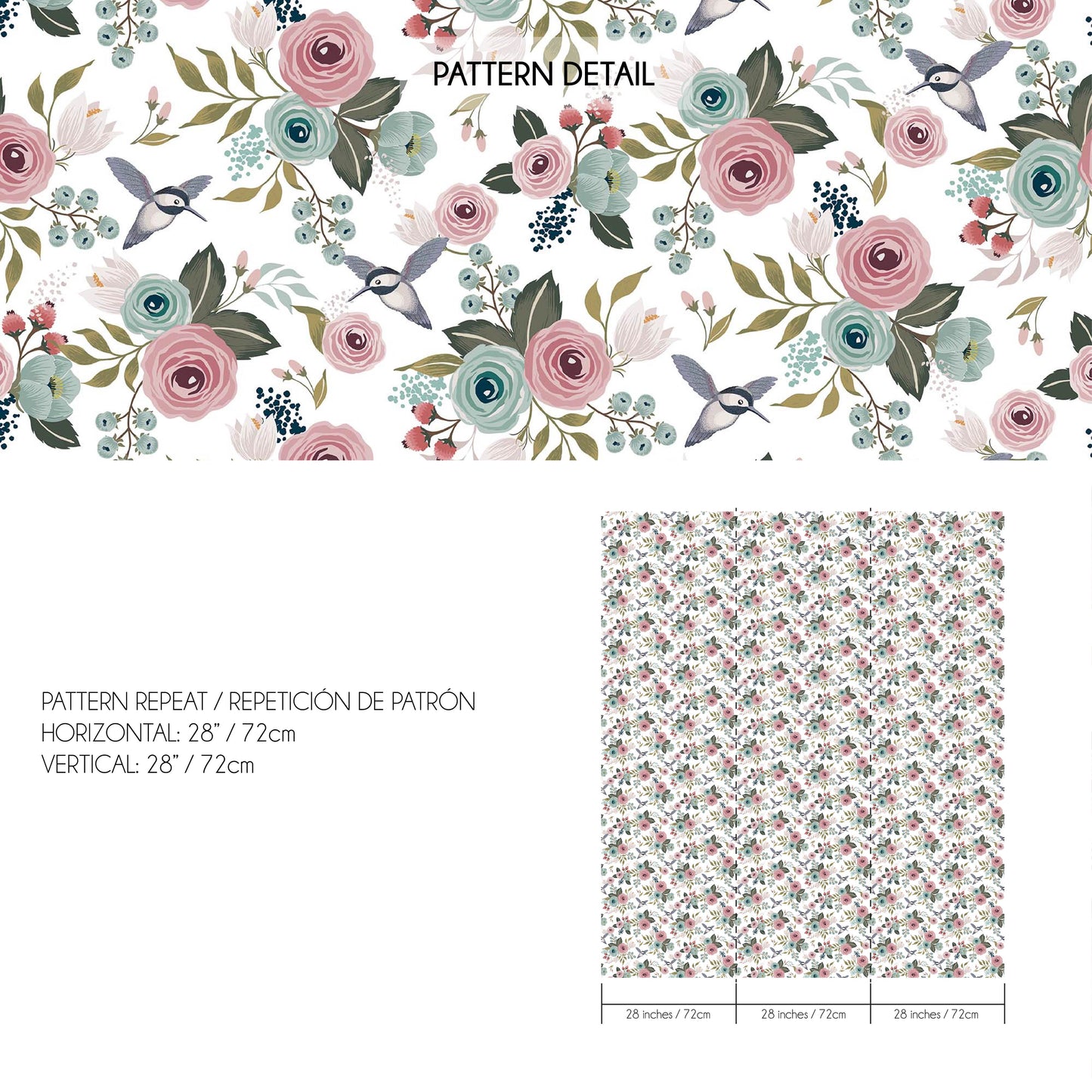 Vintage Floral Wallpaper with Birds