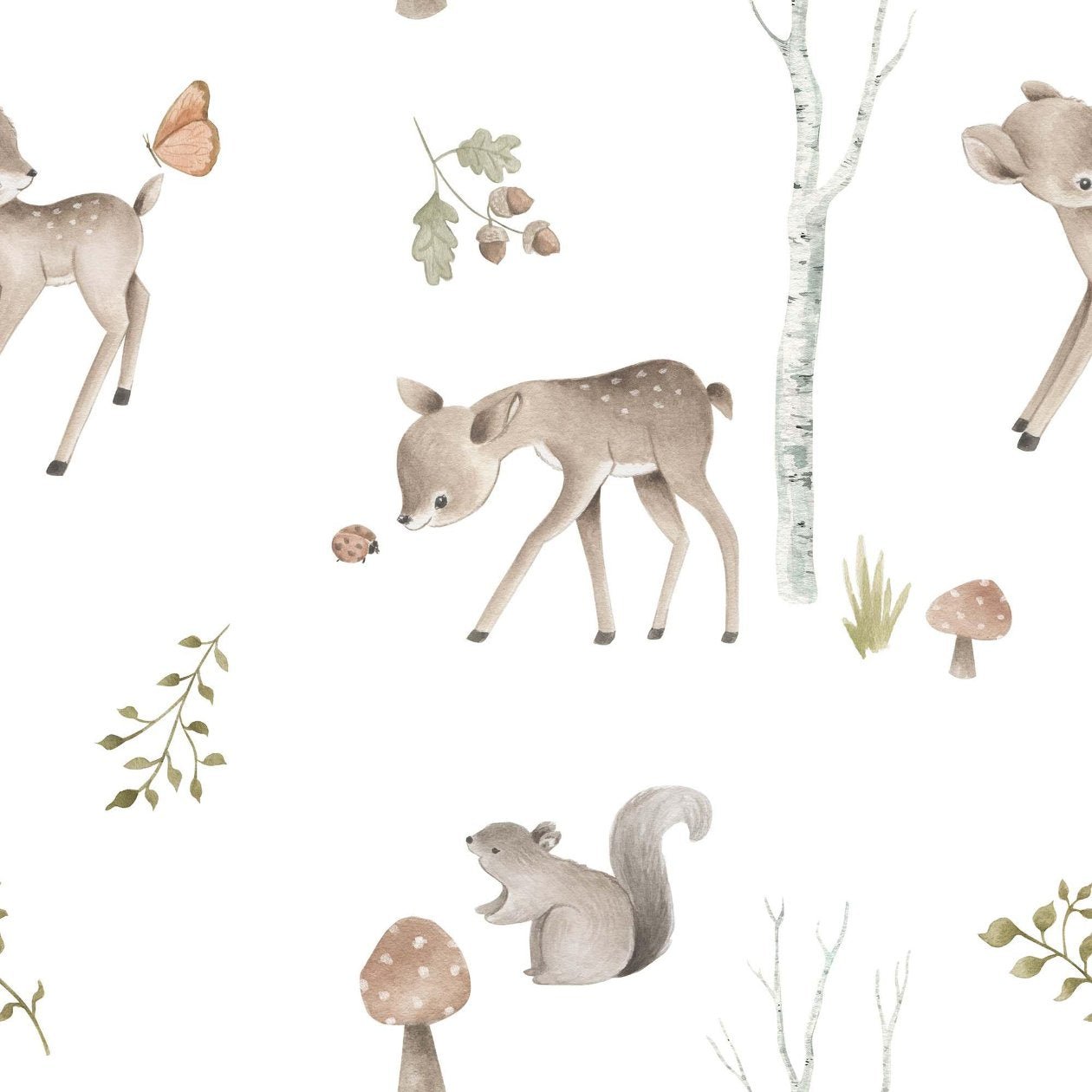 woodland wallpaper pattern detail