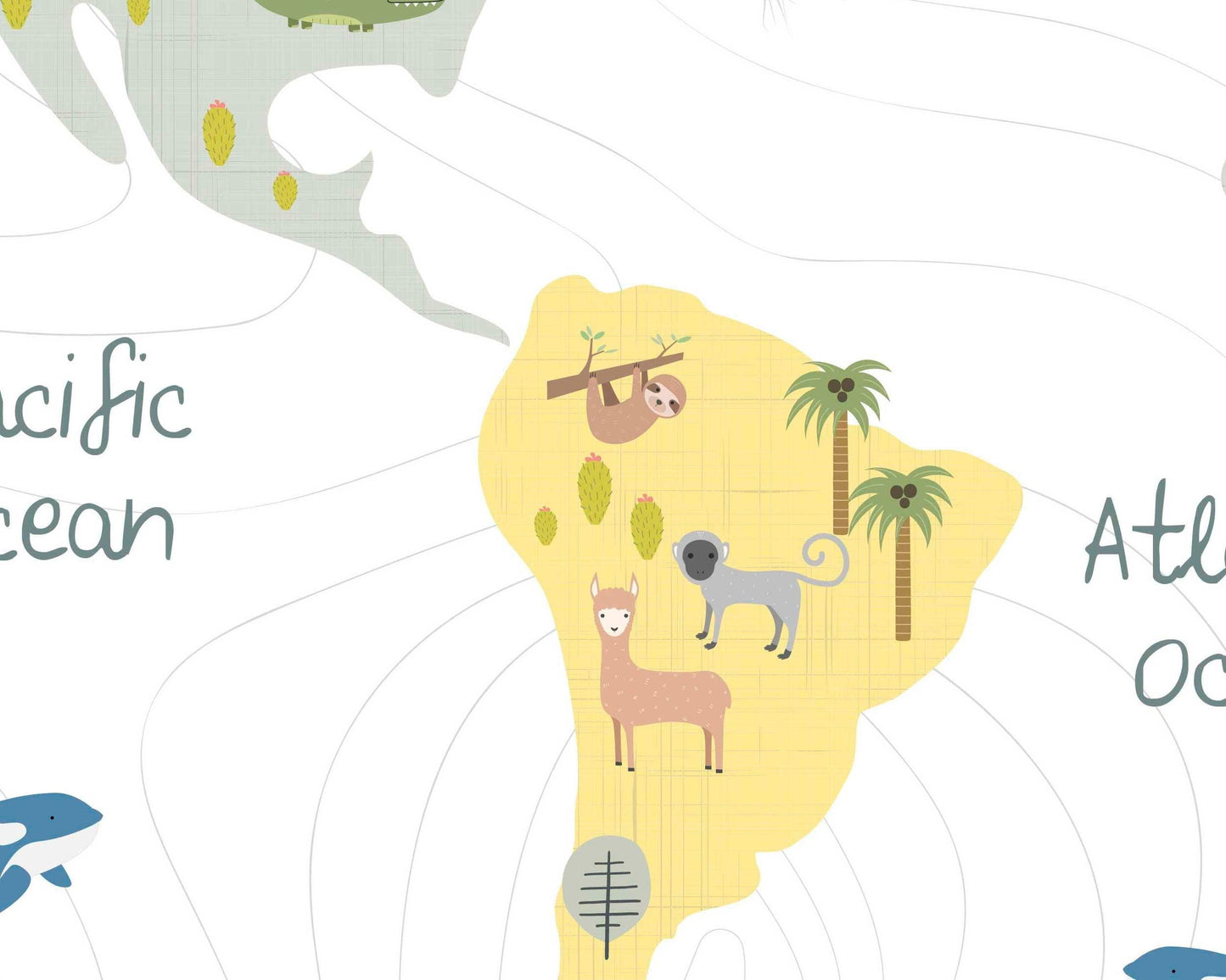 Mapamundi con animales