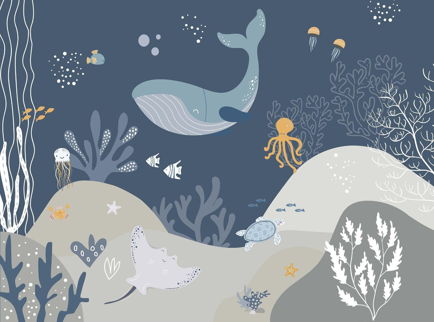under the sea wallpaper mural detail