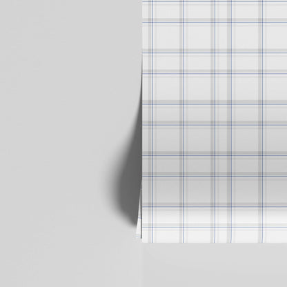 Classic Blue & Gray Plaid wallpaper