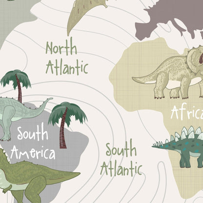 Dino wallpaper mural map detail