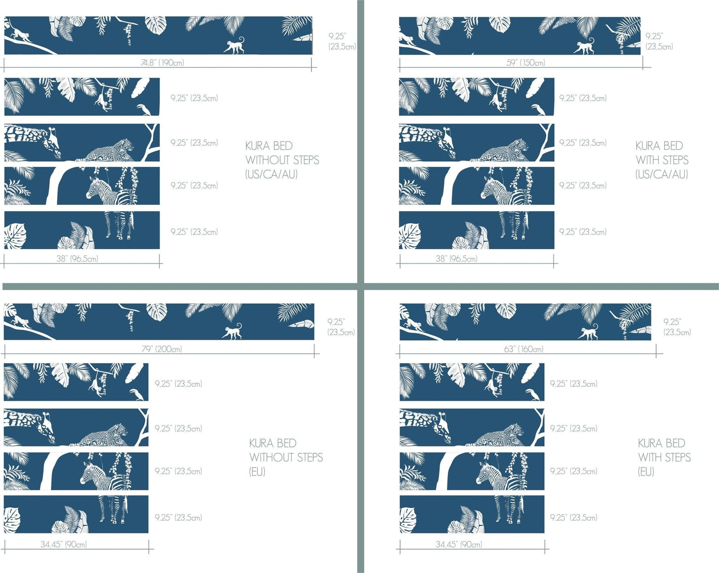 Ikea kura bed decals options