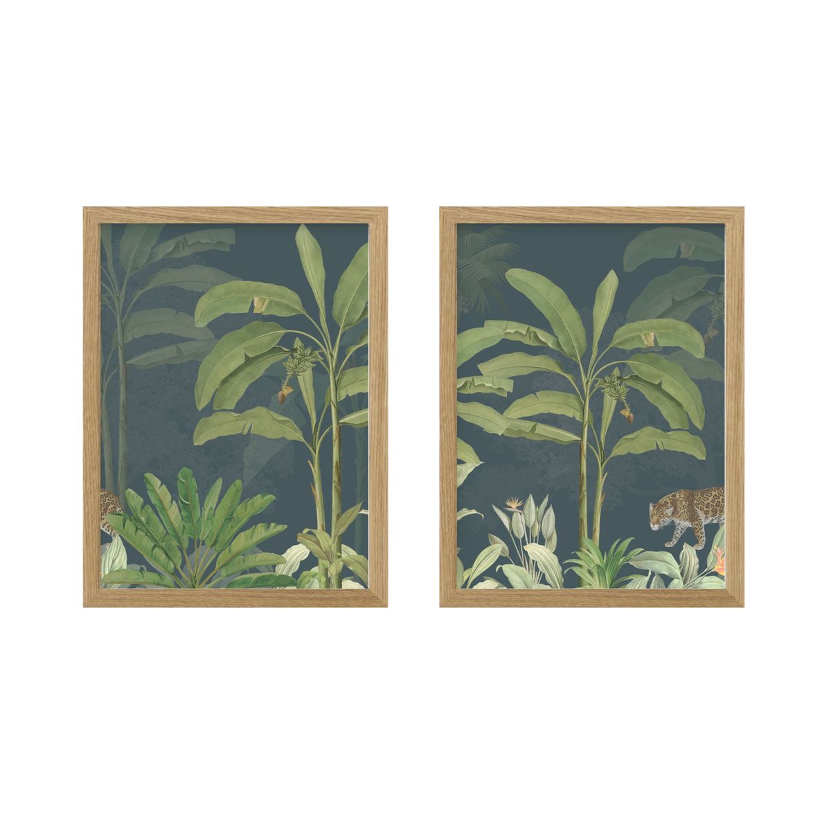 Jungle_Safari_Botanical_Wall_Art-Set_of_two-wood_frame