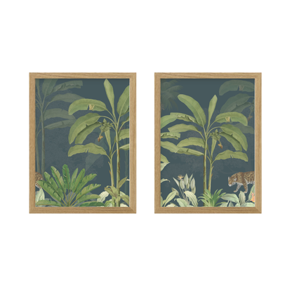 Jungle_Safari_Botanical_Wall_Art-Set_of_two-wood_frame