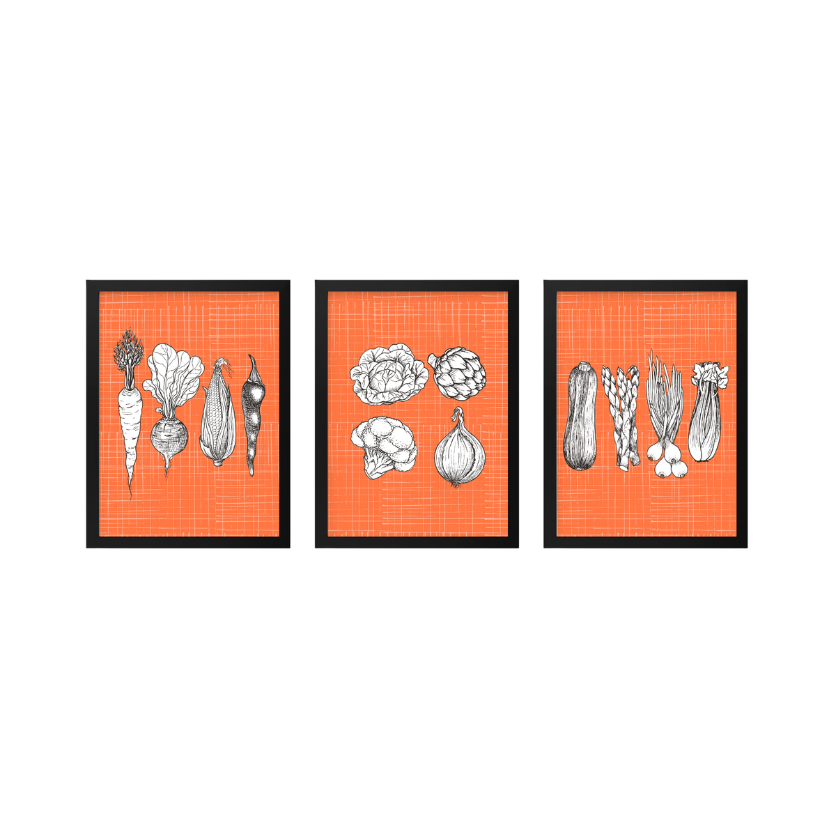 Vegetable_Kitchen_Print_Set_of_3-black_frame