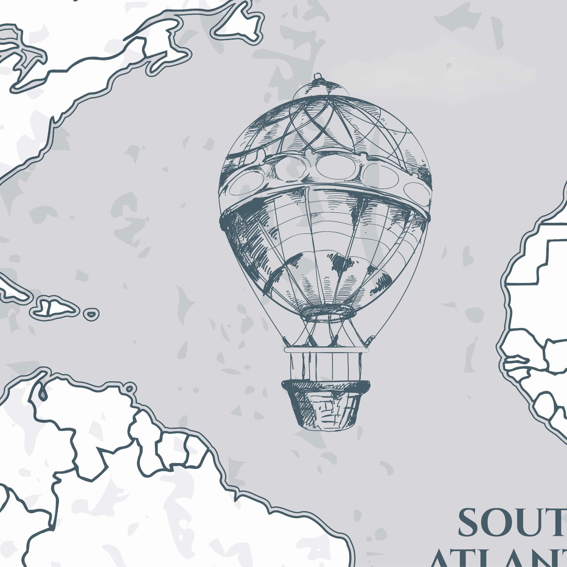 Vintage grey worldmap wallpaper close-up