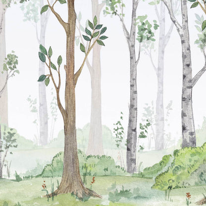 Watercolor Forest Wallpaper Mural detail