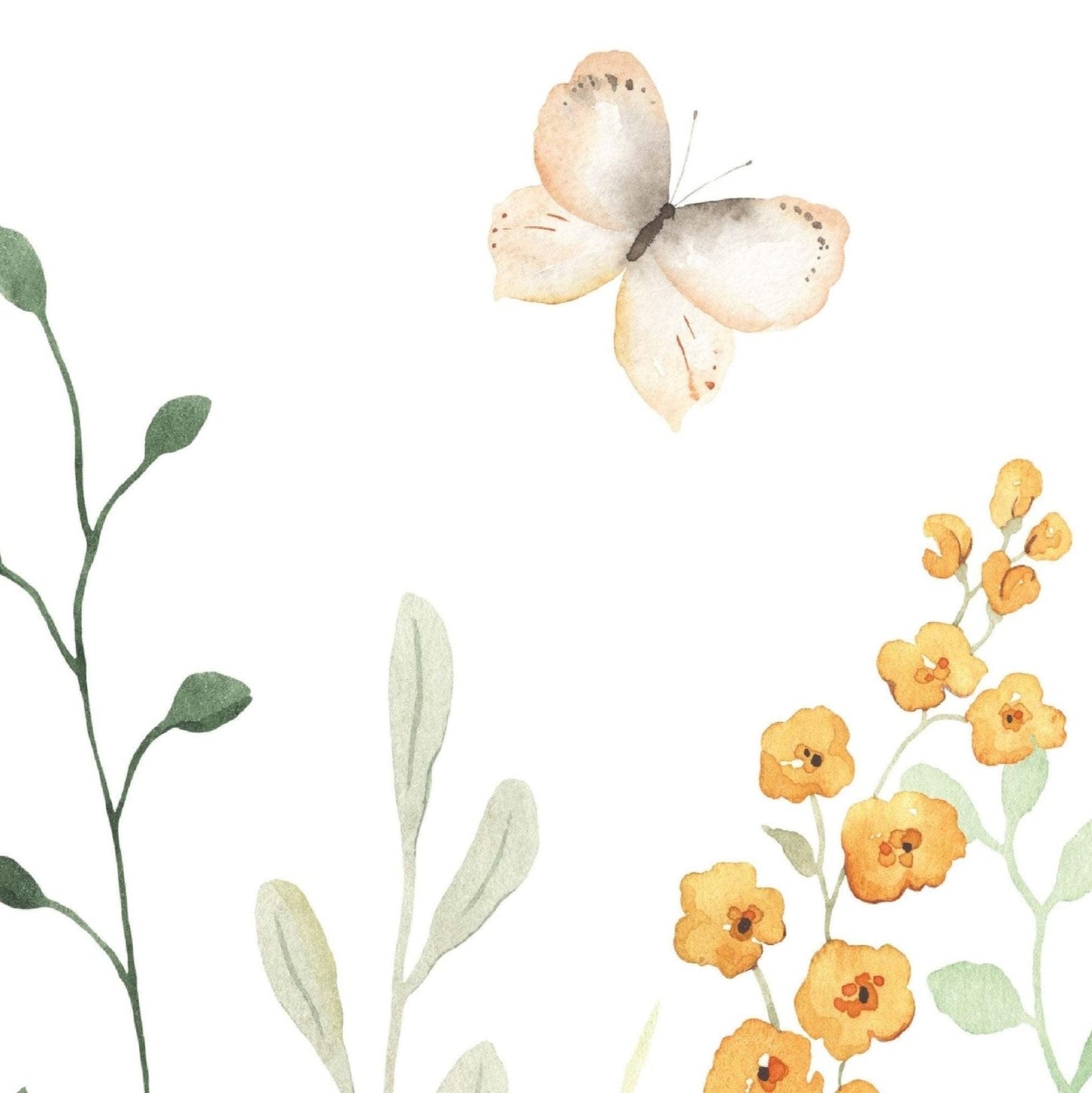 Wildflower & Butterfly Wallpaper Mural detail