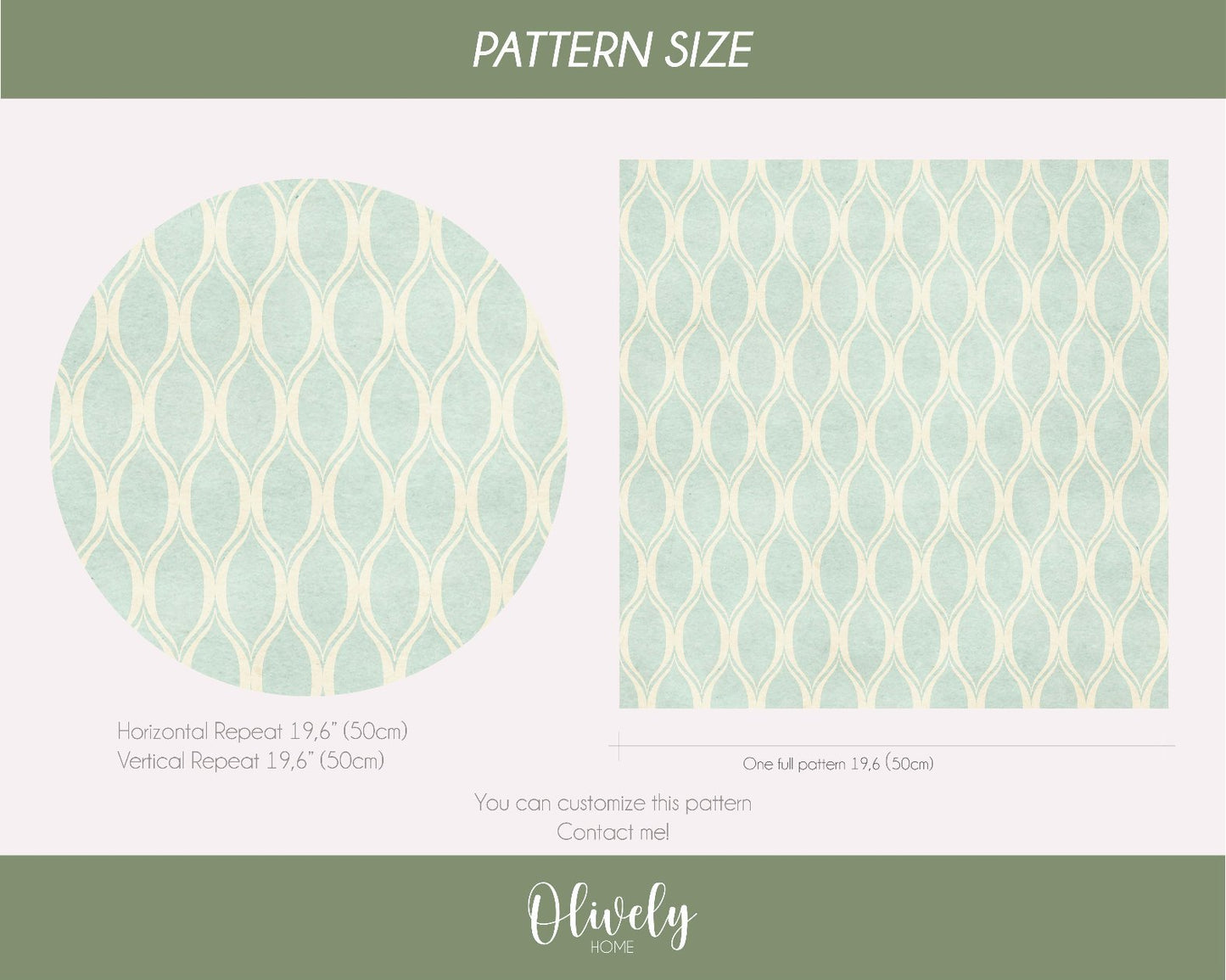 green geometric wallpaper pattern size