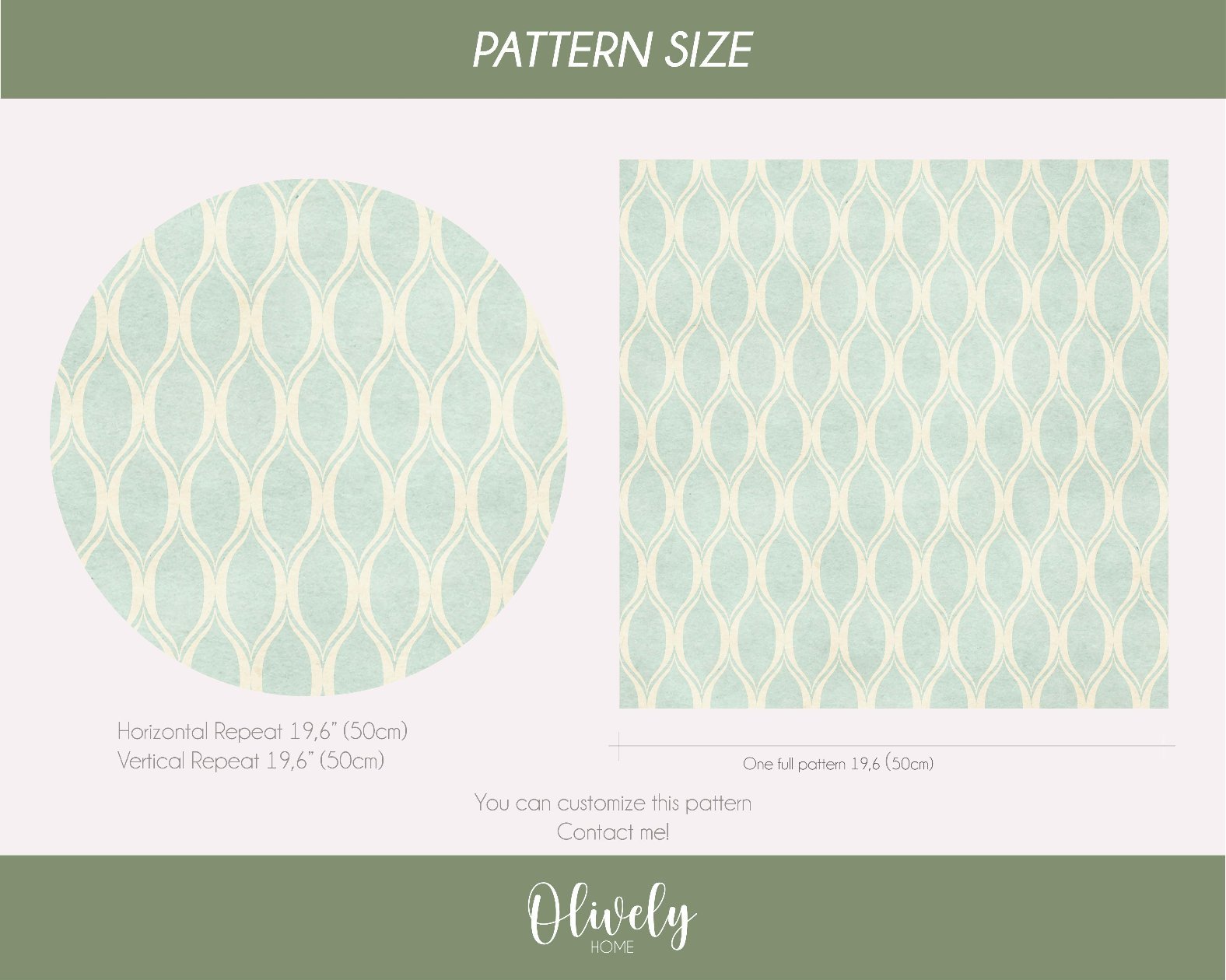 green geometric wallpaper pattern size