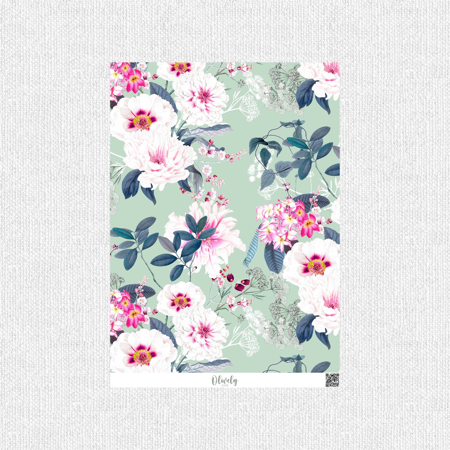 Muestra-Papel pintado de peonias delicadas