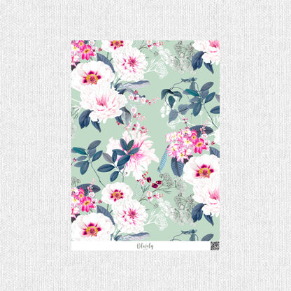 Muestra-Papel pintado de peonias delicadas