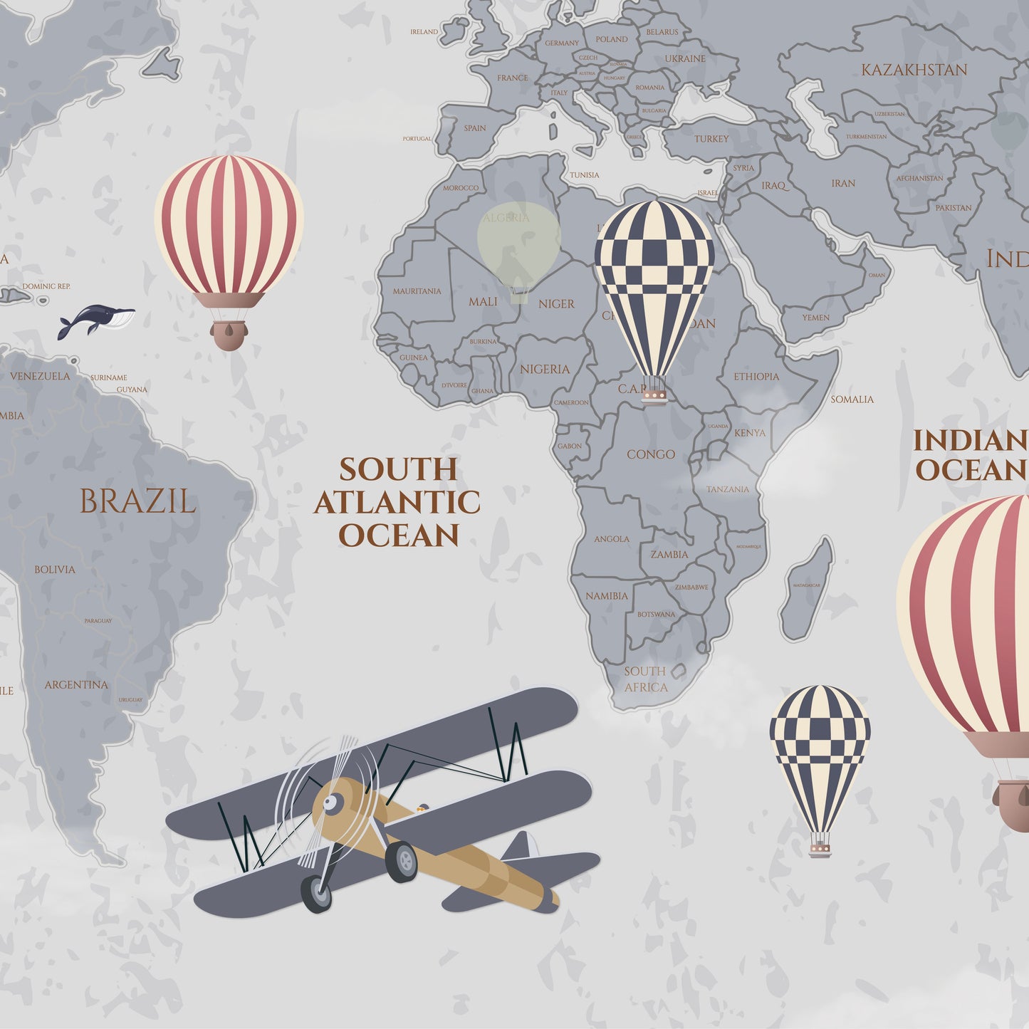 grey-vintage-world-map-close-up