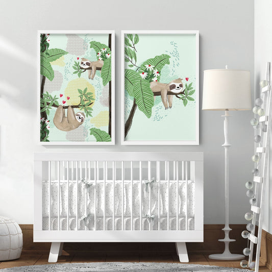 Jungle bedroom | Set of 2 Wall art for Nursery