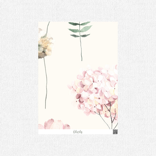 Muestra de hortensias en acuarela