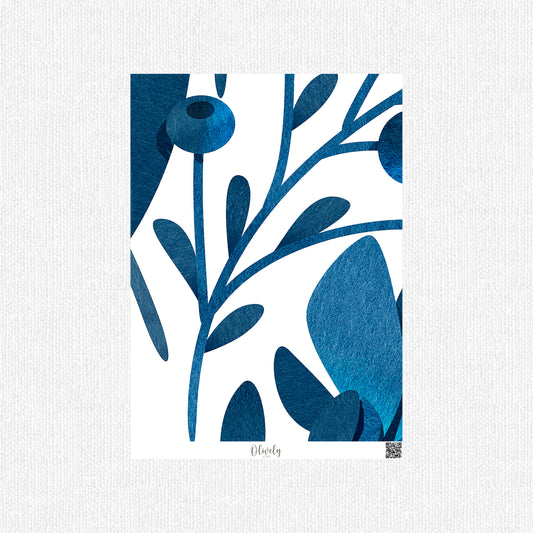Muestra papel pintado de flores azules