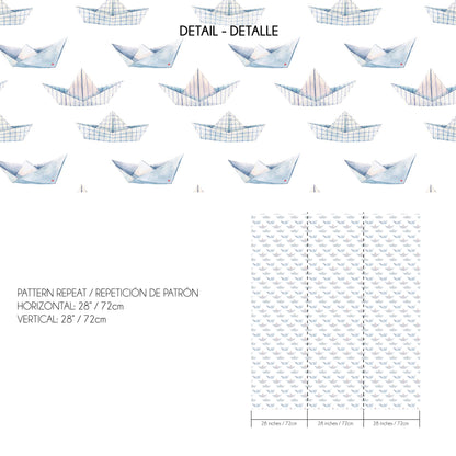 Papel Pintado Barquitos de Papel