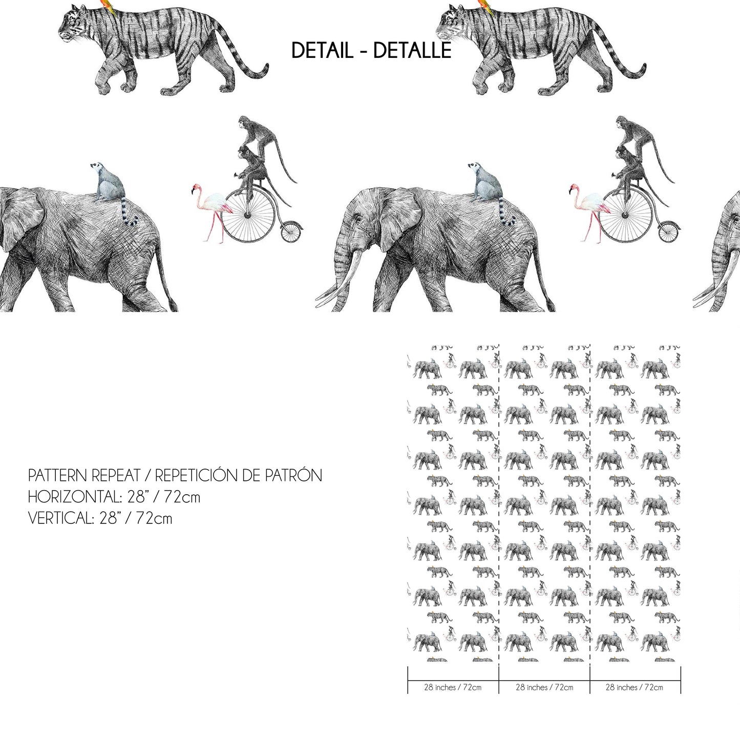 Jungle Animals Sketch Wallpaper