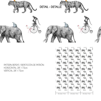Jungle Animals Sketch Wallpaper