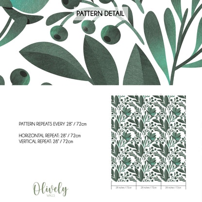 Green silky leaves wallpaper
