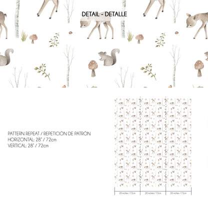 Baby Deer Woodland Wallpaper