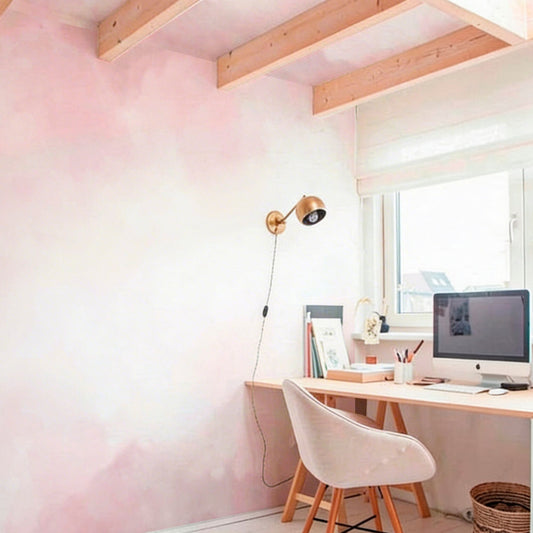 cat-660961526088 pink sky wallpaper mural in a home office