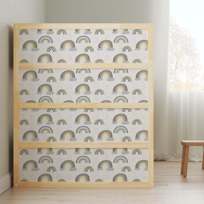 Ikea Kura Bed with rainbow decals  in pastel colors