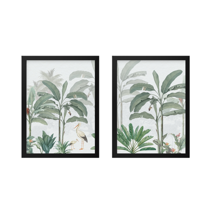 tropical-jungle-stork-print-set-of-2-black frame
