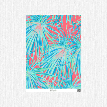 Papel pintado de hojas de palma vibrante