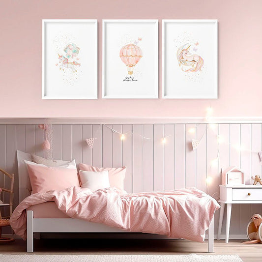 Unicorn Art | Set of 3 wall art prints