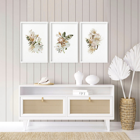 Bohemian wall art decor | Set of 3 framed wall art prints