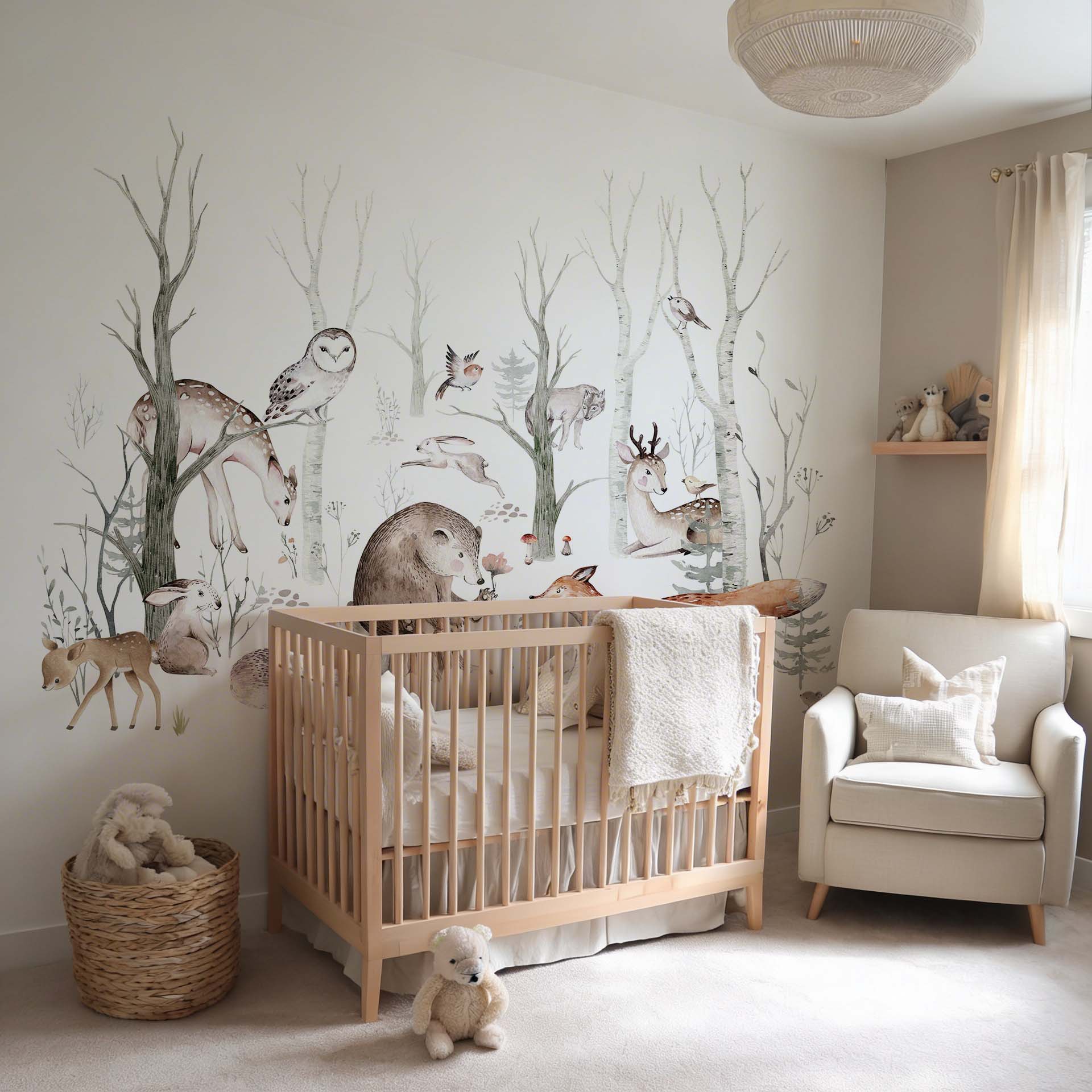 Woodland Animals Wallpaper Mural | Olively Home