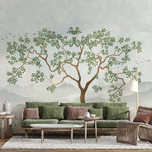 Botanical wallpapers for living room decor